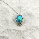 Verre et argent - Pièce unique - Pendentif L